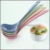Cooking Utensils 4 Colors Tableware Wheat St Rice Ladle Long Handle Soup Spoon Meal Dinner Scoops Kitchen Supplies Cooking Tool Drop Dhfwa
