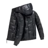 Mens Winter Leisure Down Jacka stor storlek L￤tt huva Ljus l￤der Fashion Casual White Duck Warm Jackets f￶r att f￶rhindra kalla rockar Vattenproof Parkas