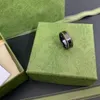 Anillo de oro de 18k con piedras, anillos con letras simples a la moda para mujer, Material cerámico de calidad, suministro de joyería de moda 7481107