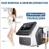 Powerful Diode laser hair removal machine ice triple wave 755 810 1064 nm permanent Skin Rejuvenation Hair Remove suit for all kind skins painless