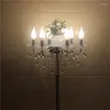 Party Decoration Nice Wedding Silver Road Lead Lamp Column Acrylic LED Light Centerpiece Candlestick Stand