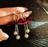 Boucle d'oreille de créateur de luxe en argent 925, boucles d'oreilles simples en perles pour femmes, créateurs de créateurs, diamant simulé, or blanc, or Rose, paty