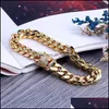 Bracelets de charme 7 / 8inch 10 mm Miami Cuban Link Iced Out Gold Sier Bracelets Hiphop Bling Chains bijoux Bracelet 436 Z2 Drop Deli Dhv5c