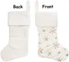 Christmas Decorations White Plush Stamping Gold Silver Embroidery Snowflake Stocking Merry Decor For Home Happy Year 2022