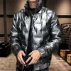 Mens Down Parkas Clothing 5XL Large Cottonpadded Jacket Bright Waterproof and Cold Warm Coat Bread Stand Collar 220914