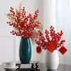 파티 장식 중국 세라믹 꽃병 붉은 포춘 과일 연도 가정 거실 가구 공예 공예 커피 테이블 액세서리