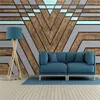 Wallpapers moderne minimalistische houten planktechnologie sense geometrisch aangepaste muurschildering wallpaper voor huisdecor 3d muur papier kantoor slaapkamer