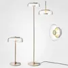 Lampadario in cristallo postmoderno Lampada da terra in vetro Led Design minimalista nordico per soggiorno Camera da letto Studio Decor Home Oro