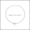 Perlen Halsketten Mode luxuriöser schwarzer Kristallglas Perlenkette Choker Halskette für Frauen Blume Lariat Schlosskragen Geschenke 5617 Q2 Drop Dhsuf