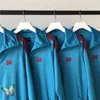 Men's Jackets Awge Needles Track Blue and Red Stripbing Butterfly Bordery Awge Zipper Chaqueta T220914