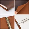 Anteckningar Classic Leather Rings Binder Notebook A5 äkta läderomslag Journal Diary Sketchbook Planner Stationery 220914