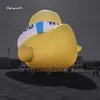 Grand ballon gonflable en caoutchouc de canard, modèle Animal de dessin animé publicitaire, canard jaune soufflé à l'air de 6m pour la décoration de parc extérieur