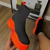 2022 Fall Women Sock Booties مصمم جديد سميث سميك غير رسمي أحذية واحدة منسوجة أحذية غير رسمية مرنة