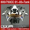 Suzuki GSXR750 GSXR-750 GSXR-750 GSXR600 750CC K1 2001 2002 2003 152NO.79 600CC GSXR-600 01-03 GSXR 750 600 CC 01 02 OEM 회색 화이트 BLK