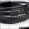 Cadeia de ligação Trendy Bracelets de couro genuíno mensageiro MTILAYER LING RELAÇÃO MAIL FEMAN ALIMENTE PULHERRA MECRANHA JOENS RETRO 1212 E3 DROP DE DHWPG