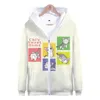 Herrtröjor 2022 Kpops söta hemtröja anime hooded 3d casual zip hoodie länge ärm unisex street