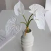 Faux Floral Greenery 4 Pieces Real Touch Artificial Pu Flowers Anthurium Christmas Wedding Home Decor Luxury Fake Plants Orchid Flowers Accessories White J220906