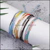 Bracelets de charme Bohemian Colorf Glass Seed Breads Bracelet 3 camadas Boho Mixed Trilaminar Braid for Women Girls With Free Qyleby Bdefas Dhzgb