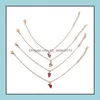 anklets 4pcs/set women ankletsチェーンフルーツパターンビーチベアフットサンダルチェーンレッグブレスレットフットブレスレットアンクルジュエリー508 T2ドロップDHVWD