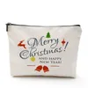 DHL100pcs Cosmetic Bags Women Cotton Linen Merry Christmas Letter Travel Storage Bag Mix Color