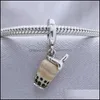 Charms 100 % 925 Sterling Silber Murano Glas Bubble Tea Dangle Charms Fit Original Europäisches Charm-Armband Modeschmuck Zubehör Dh9Aw