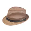 Berets Wear-resistant Attractive Pure Color Low-profile Sunshade Hat Simple Straw Cap Belt Decoration For Hiking