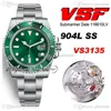 VSF V3 40mm VS3135 Automatische heren Watch Ceramics Bezel Green Dial 904L OysterSteel Bracelet Super Edition Same Series Card Puretime B2