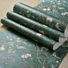 Carta da parati 10M Peach Tree Peel And Stick Wallpaper Green Modern Flower Bird Impermeabile autoadesiva rimovibile