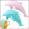 Tea Strainer Creative Dolphin Tea Infuser Teapot Filter Sile Lekproof Loose Leaf Animal Stroeier Koffie Drinkware Kitchen Accessori Dhiho