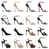 Sandaler Designer High Heels Dr Shoes Women Metal Letters Classic Open Toe Stiletto Heel Fashion Märke Bröllop med låda