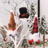 Juldekorationer glödande ansiktslös docka ledde lysande plysch nissar xmas träd hänge dvärgprydnader hemfest 220914