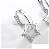 Hoop Huggie Sier Color Simple Zircon Hollow Star Pendant Hoop Earrings For Women Jewelry Party Gifts 5639 Q2 Drop Delivery 2021 Dhsel Dhzho