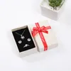 Jewelry Pouches 12pcs Box Red Bow Earring Ring Packing Earings Packaging Boxes And Jewlery Organizer