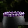 Fili di perline Fili di perline di pietre semipreziose naturali Fili di alta qualità 6Mm / 8Mm / 10Mm Bracciali di perline di perline Gioielli di pietre preziose di cristallo in Dhgf1