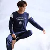 Men's Tracksuits For Men Set Leisure Nightwear Sleepwear Long Sleeve Spring2022 Autumn Male Pajama Pure Cotton Pajamas