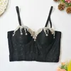 Bustiers & Corsets Rhinestone Tassels Busiter Crop Top Black White Push Up Bralette 2022 Fashion Wear Out Corset Bustier Bra Night Club P459