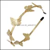 Headbands New Wholesale Price Fashion Simple Gold Plated Butterfly Shape Hairband Hair Jewelry For Girl Accessories 1370 D3 Drop Deli Dh8Ro