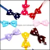 Dog Apparel Adjustable Handmade Dots Pattern Ribbon Dog Bow Ties Cute Puppy Small Cat Tie For Collar Pet Grooming Accessories Drop De Dhxm7