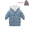 Daunenmantel Junge Kinder Winterjacken Mode Jungen Mädchen CottonPadded Kapuzenparkas Kinder Oberbekleidung Lange Mäntel Teenager Mäntel 220915