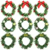 Weihnachtsdekorationen 10 cm Fröhlicher Kranz Rote Beeren Baumgirlande Anhänger für Weihnachten Hochzeit Zuhause Tür Ornament Navidad Jahr Geschenk 220914