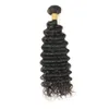Deep Wave 3 Bunds 8a Natural Color Brazilian Human Hair Weaves Extensions 100g/PC