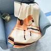 Luxury 2022 women scarf thickened in winter imitation cashmere double-sided printing wagon warm scarf shawl women's Scarves