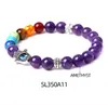 Natuurlijke chakra stenen kralen strengen fatima kwaadaardige bedelarmbanden mode zwart lava tijger eye turquoise amethist agaat kwarts armbanden kralen sieraden voor vrouwen