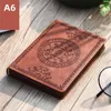 Anteckningar Portable Vintage Pattern Leather Notebook Diary Notepad Stationery Present Traveler Journal 220914