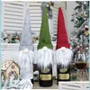 Christmas Decorations Christmas Faceless Doll Wine Bottle Case Nordic Land God Santa Claus Champagne Er Gift Bag Decoration Drop Deli Dhznj