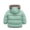 Down Coat Cashmere Children Autumn Winter Thicken Jacket pojkar flickor fasta färg huva barn parka yttre kläder 26 år 220915