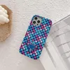 Luxurys Designers mobiele telefoonhoesjes voor iPhone 13 11 12 Pro Max Mini X XR 7 8 Plus kleurrijke geweven patroon Triangle telefoonhoes