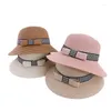 Berets Fashion Ladies Dress Up Straw Hat Parent-child Hats Women Summer Sun Flat Girls Cute Beach Travel Wholesale