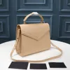 Top Quality Envelope Shoulder Bags Open Back Pocket Design WOMEN Small Caviar Grain Leather Cross Body Bag Hasp Handbag