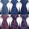 Bow Ties Fashion Paisley Floral Silk For Men 8CM Slim Neck Tie Blue Neckties Green Gold Men's Wedding Business Necktie A005